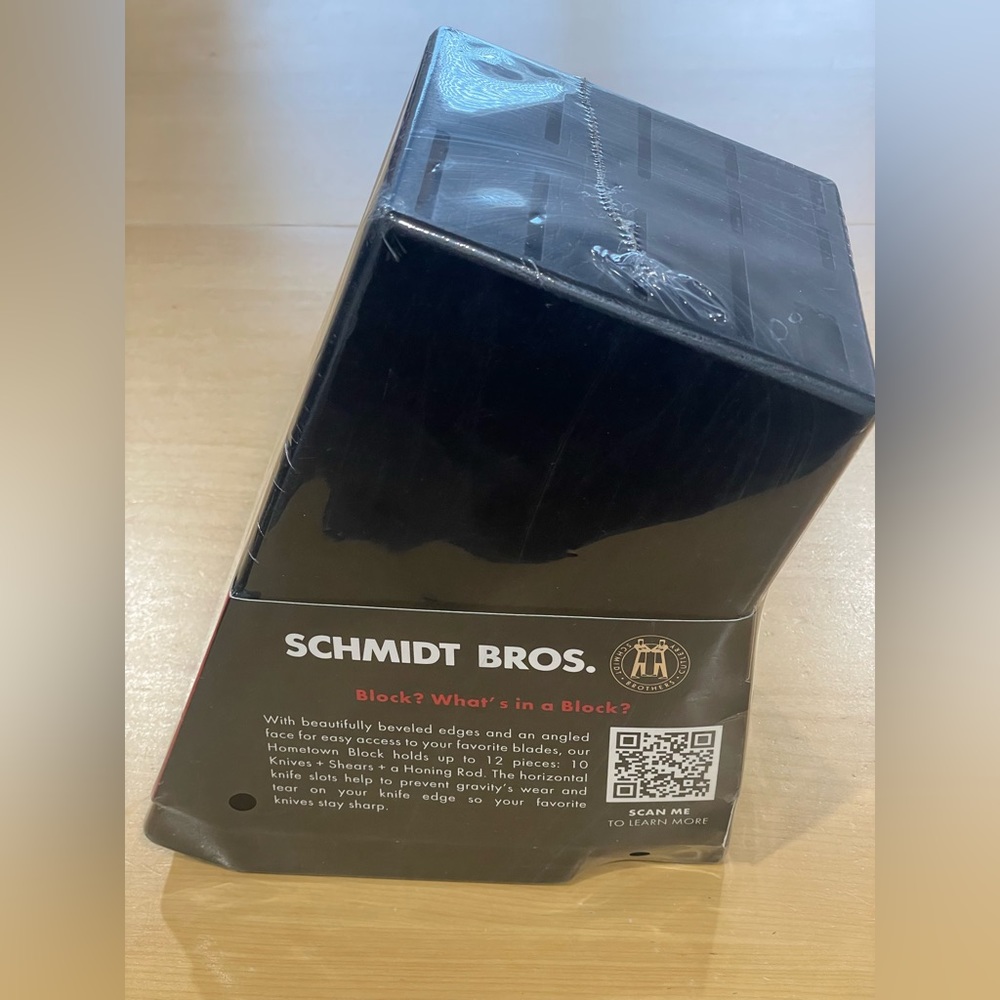 Schmidt Brothers 12 Slot Hometown Universal Knife Block – Black New Sealed.